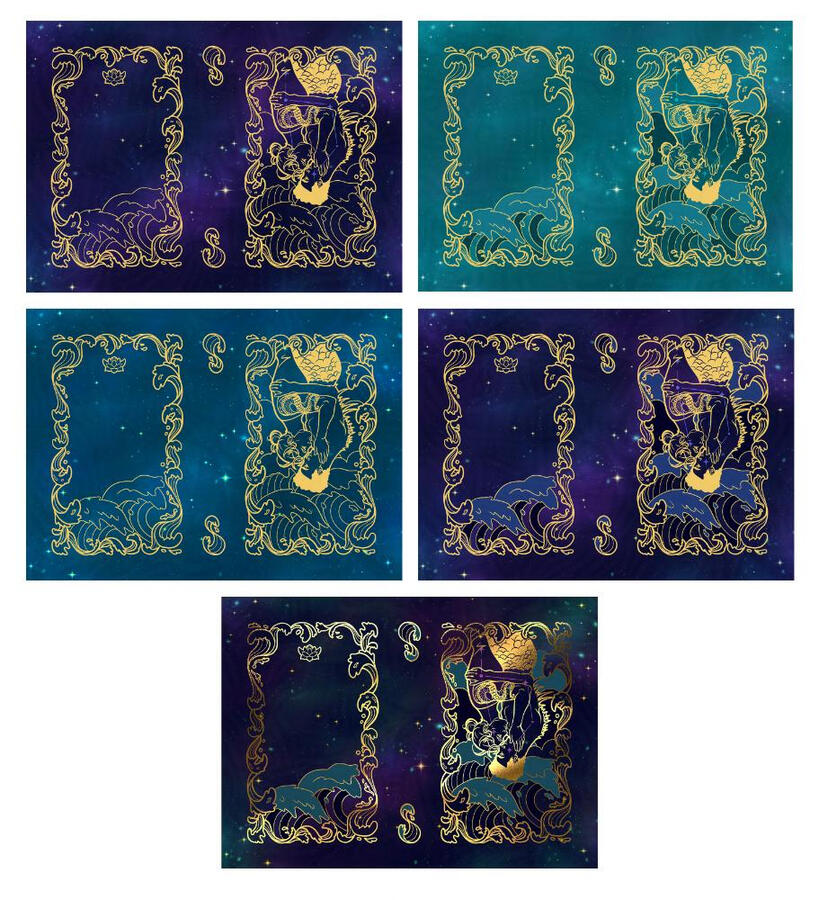 Color choices, with final choice on the bottom of the image